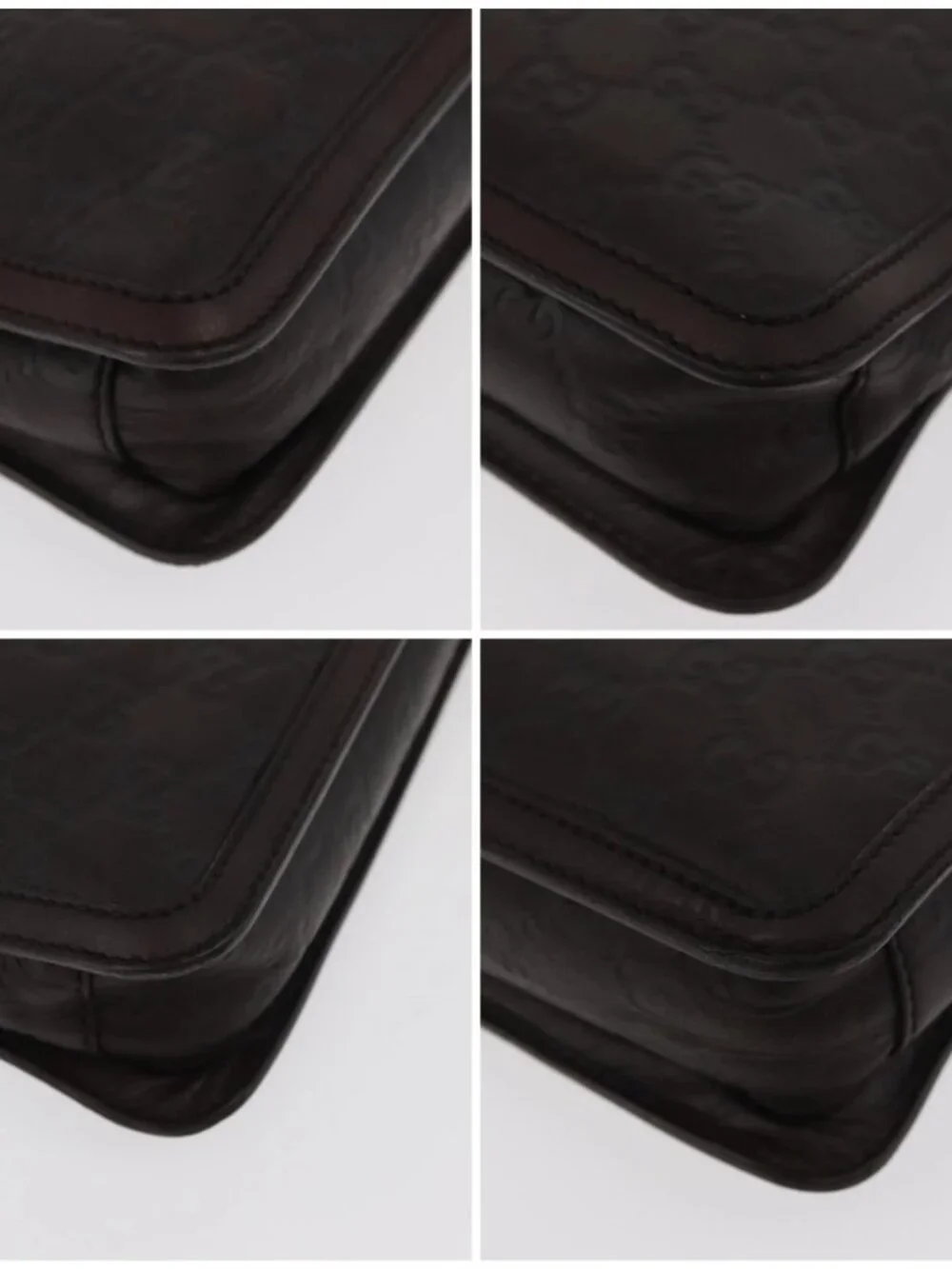 GUCCI GG Canvas Guccissima Clutch Bag Leather Brown 152600 Auth ka3732